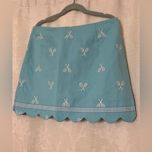 Vintage Lilly Pulitzer Blue Mini Skirt with Scalloped Hem